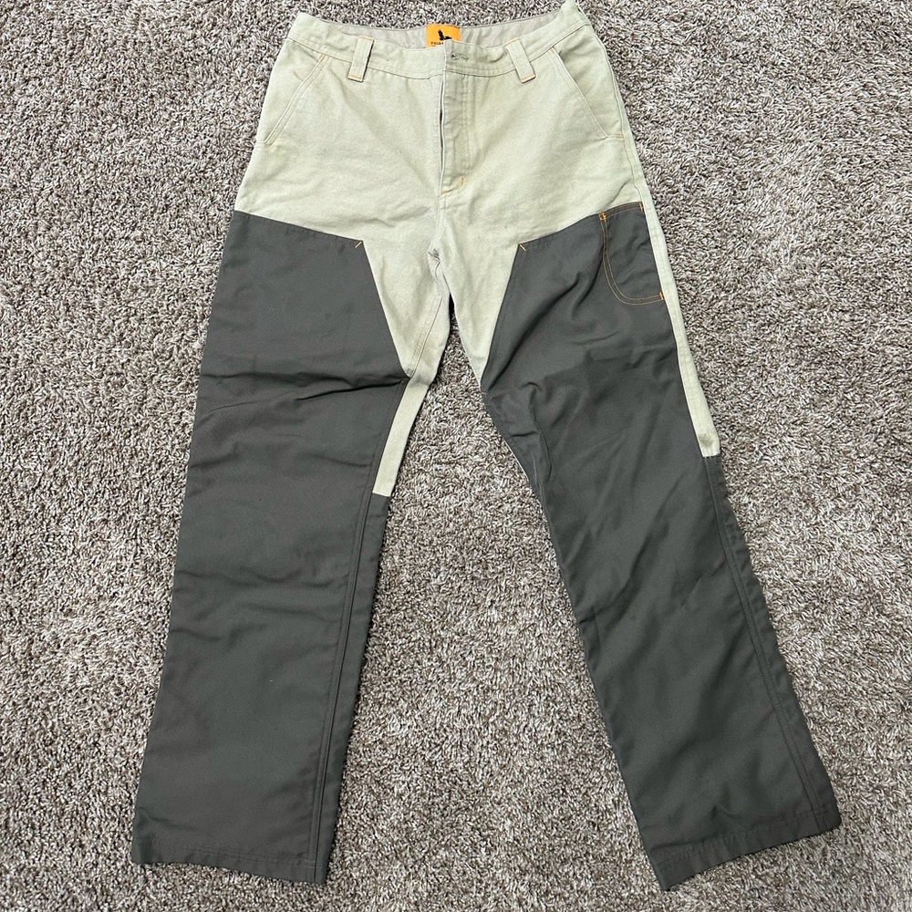 Field & Stream Mens Pants Canvas Tan Double Front Brush Hunting Outdoor 32x32